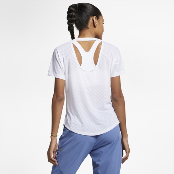 SOLD! Nike Breathe Open-Back Running Top White - Picture 2 of 3